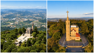 Santuário da Penha em Guimarães com vista sobre o Minho