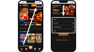 booming slots login