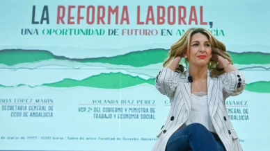 Yolanda Díaz en un acto sobre la reforma laboral