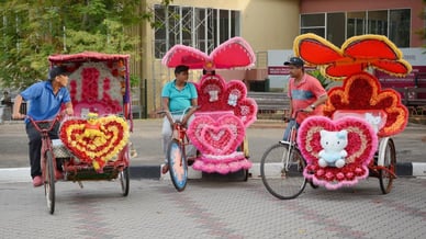 Рикша Трехколесное такси рикша