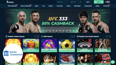 bank transfer deposit casino