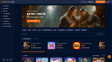 Axe Online-Casino Startseite