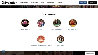evolution live casino