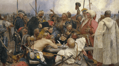 Картина українського художника Іллі Рєпіна під назвою «Запорожці пишуть листа турецькому султанові»