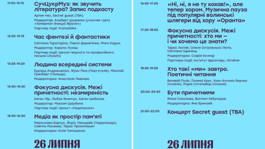 Розклад подій другого дня VI фестивалю «Фронтера»