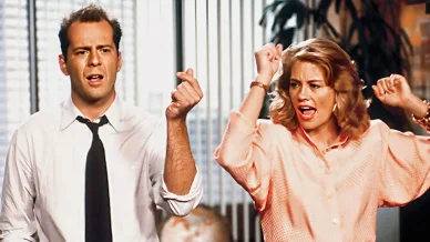 Bruce Willis nella serie “Moonlighting” programmi TV con Bruce Willis