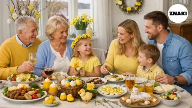Familjen samlades runt festbordet på påskdagen