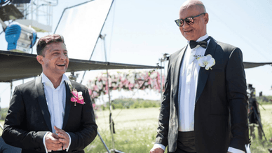 Кадр зі знімального майданчика, Володимир Зеленський та Євген Кошовий