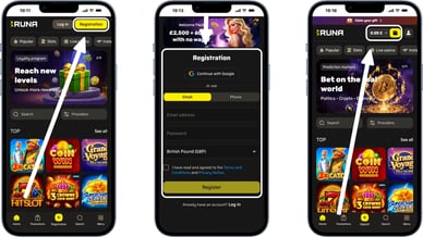 runa casino register
