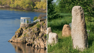 Біла альтанка або ж Ластівчине гніздо та антропоморфні кам'яні стели, відомі як половецькі баби