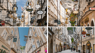 Blick auf die Getreidegasse in Salzburg