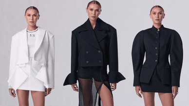 Образи з нової весняної колекції "Femme Supreme" українського преміумбренда BAZHANE, де головний акцент зроблено на архітектурному крої та грі об'ємів