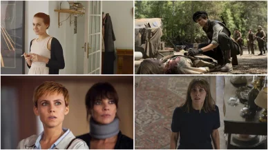 Aura Garrido durante el rodaje de películas