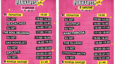 Розклад PANIKA FEST