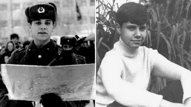 Павло Зібров під час прийняття військової присяги та у юнацькому віці