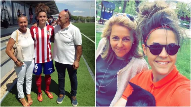 Mapi León con su familia