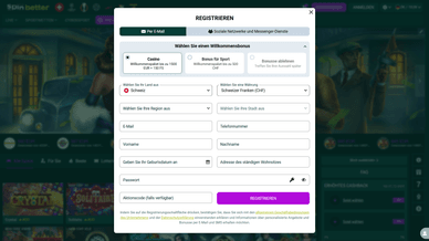 Registrierung im Casino 