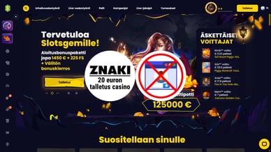 20 euron talletus kasino ilman rekisteröitymistä