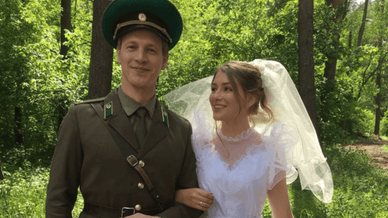 Катерина Тишкевич та Валентин Томусяк на знімальному майданчику