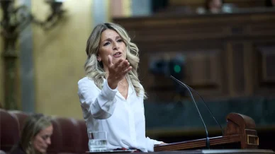 Yolanda Díaz durante una intervención pública