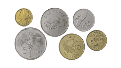 Набір розмінних монет Республіки Сейшельських островів, номінал 1 цент, 1 рупія, 25 центів, 5 центів, 10 центів і 5 рупій