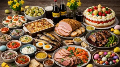 Påskmat och drycker