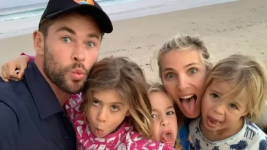 Hemsworth con la famiglia