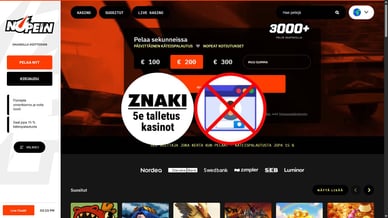 5e talletus ilman rekisteröintiä