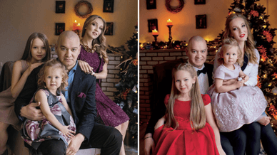 Євген Кошовий, дружина Ксенія Кошова та їх доньки Варвара і Серафима