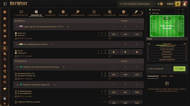 Live-vedonlyönti BetWest casino