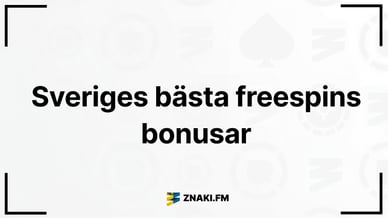 Text: Sveriges bästa free spins bonusar med ZnakiFM logotyp