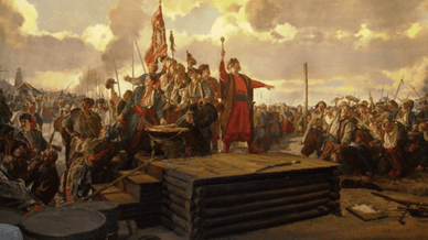 Останнє зібрання козаків перед ліквідацією Запорозької Січі в 1775 році за наказом російської імператриці Катерини II