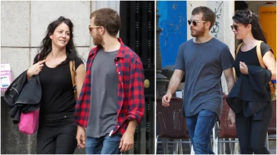 Álvaro Cervantes con su novia