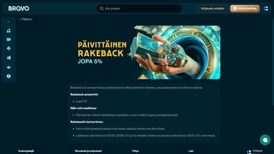 Viikoittainen Rakeback bravo bonus