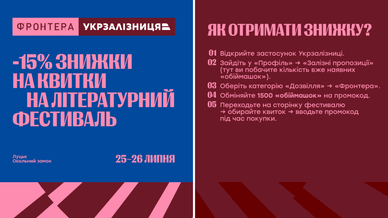 15% знижки на квитки, завдяки партнерству з «Укрзалізницею»