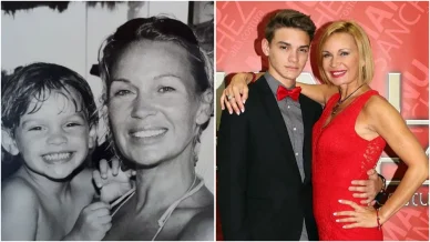 Gabriel Guevara con su madre