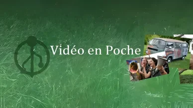 Image de présentation Vidéo en Poche. Bannière officielle Vidéo en Poche avec logo vert et visuels liés au cinéma indépendant.