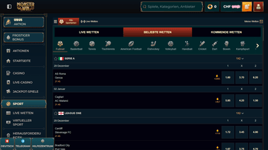 Monster Win Online Casino Sportwetten
