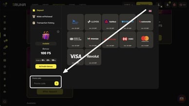 runa casino bonus code