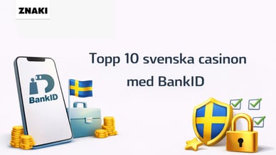 Illustration med text - 10 populära svenska лasinon med Bank ID