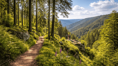 Die bewaldeten Hügel des Thüringer Waldes in Thüringen