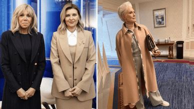 Перша леді України Олена Зеленська та Мей Маск в костюмах від the COAT