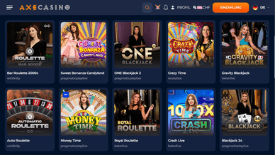 Live-Spiele im Axe Online Casino