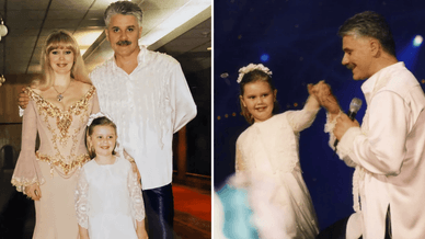 Народний артист України Павло Зібров разом зі своєю дружиною Мариною та донькою Діаною у її дитячі роки