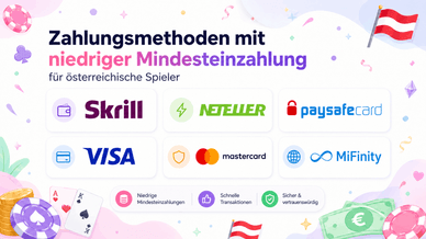 Zahlungsmethoden mit minimaler Einzahlung Zahlungsmethoden mit Mindesteinzahlung