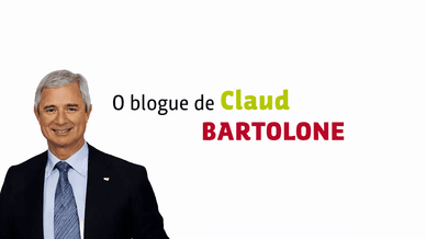 Logotipo do blogue de Claude Bartolone com o seu retrato