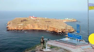 Île des Serpents durant la guerre en Ukraine.