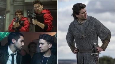 Jaime Lorente durante el rodaje de series