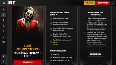 Jokery Casino Willkommens-Bonus