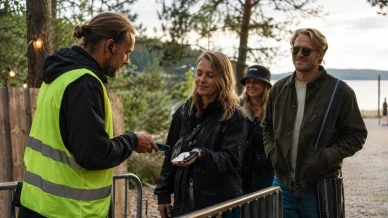 Biljettkontroll på festivalen
